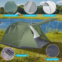 Costway 4-6 Person Camping Tent Waterproof Family Large Double-Layer Tents W/Front Porch -Coleman Camp Shop GUEST b94fc35c a5f8 47df 919d aad18762e567