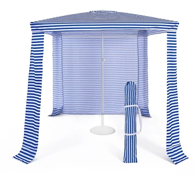 Costway 6.6' X 6.6' Foldable Beach Cabana Easy-Setup Beach Canopy W/ Carry Bag NavyBlue 13 Costway 6.6' X 6.6' Foldable Beach Cabana Easy-Setup Beach Canopy W/ Carry Bag NavyBlue - Image 11