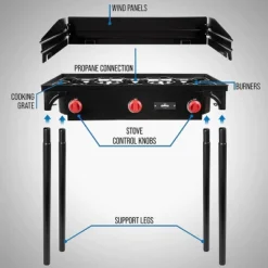 Hike Crew Triple-Burner Camping Stove, Portable Propane Stovetop W/Bag -Coleman Camp Shop GUEST ba3aec8b 041a 47d5 979e 32cfd43543d7
