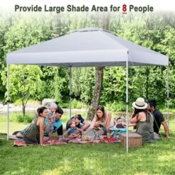 Costway 2-Tier 10' X 10' Pop-up Canopy Tent Instant Gazebo Adjustable Carry Bag With Wheel -Coleman Camp Shop GUEST bb4fa30d bb55 4353 b2cc 7cfe4f035720