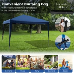 Costway Patio 10x10ft Outdoor Instant Pop-up Canopy Folding Sun Shelter Carry Bag Navy/Grey/White -Coleman Camp Shop GUEST bc3605e6 3ea1 473f 8a69 efdc4cf28cbf