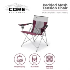 Core Portable Heavy Duty Folding Chair With Cooling Mesh Back And Carrying Storage Bag For Outdoor Sporting Events Or Camping Trips, Wine -Coleman Camp Shop GUEST be2c111e 1c00 46c1 afc0 910ee2ba43a7