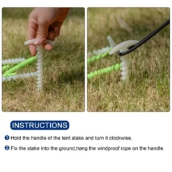 Unique Bargains Tent Stakes T Shape Spiral Plastic Ground Pegs For Outdoor Camping Canopy Tarp 4 Pcs -Coleman Camp Shop GUEST be6e59c5 3ea0 4d31 acd7 2e6f3f0617ce