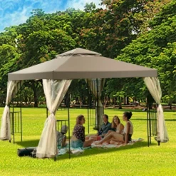 Costway Outdoor 10'x10' Gazebo Canopy Shelter Awning Tent Patio Screw-free Structure Garden -Coleman Camp Shop GUEST c1980100 7ac7 4928 93e3 53042a0784c3