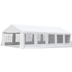 Outsunny Large Outdoor Carport Canopy Party Tent With Removable Protective Sidewalls & Versatile Uses, White -Coleman Camp Shop GUEST c1a7f41d 5efd 4b17 894e a630b2502fa7