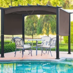 Tangkula Outdoor Retractable Pergola 10 X 10ft Patio Pergola Gazebo Sun Shade Shelter Canopy W/Heavy Duty Steel Frame For Beach -Coleman Camp Shop GUEST c36b95f4 3f7a 466e 8eab 727b509d834e