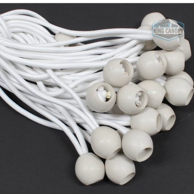 King Canopy 8'' White Ball Bungee Straps - 50pk 3 King Canopy 8'' White Ball Bungee Straps - 50pk