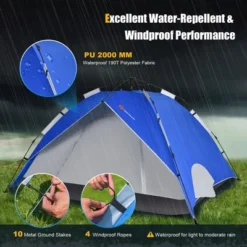 Costway 4 Person Instant Pop-up Camping Tent 2-in-1 Double-Layer Waterproof Tent -Coleman Camp Shop GUEST c56e3d7c 09a1 4b98 9d88 eff4bac19bab