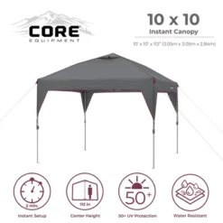 CORE Heavy-duty Instant Shelter Pop-Up Canopy Tent With Wheeled Carry Bag For Camping, Tailgating, And Backyard Events, Gray (6 Pack) 9 CORE Heavy-duty Instant Shelter Pop-Up Canopy Tent With Wheeled Carry Bag For Camping, Tailgating, And Backyard Events, Gray (6 Pack) -Coleman Camp Shop GUEST c60ef88e fb1e 407e 8cb7 c63e5a3b9974