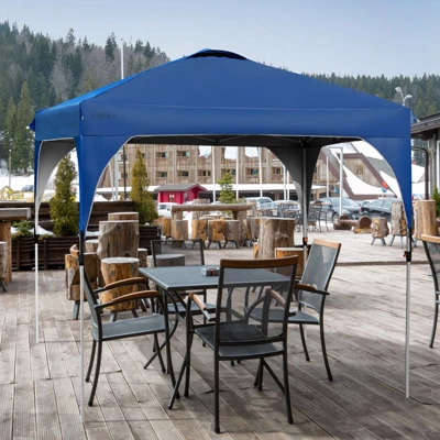 Tangkula Pop-up Canopy Tent 10’ X 10’ Height Adjustable Commercial Instant Canopy W/ Portable Roller Bag Blue/ White/ Grey 6 Tangkula Pop-up Canopy Tent 10’ X 10’ Height Adjustable Commercial Instant Canopy W/ Portable Roller Bag Blue/ White/ Grey - Image 4