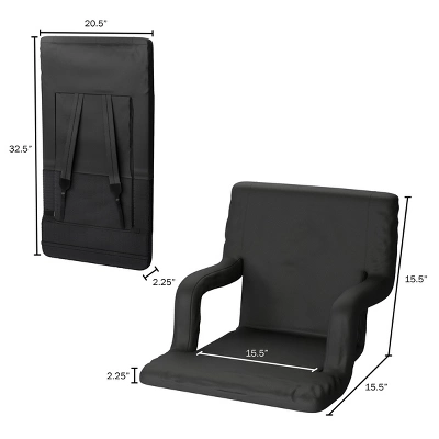 Hastings Home Stadium Chair For Bleachers- Back Support, Arm Rests, Portable Carry Straps And 6 Reclining Positions 3 Hastings Home Stadium Chair For Bleachers- Back Support, Arm Rests, Portable Carry Straps And 6 Reclining Positions