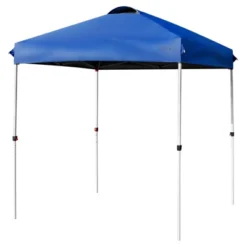 Tangkula 6.6’ X 6.6’ Pop-up Canopy Tent Outdoor Camping Sun Shelter W/ Portable Roller Bag & 4 Weight Bags Blue/ White/ Grey -Coleman Camp Shop GUEST c9bc47e8 7c07 4696 b3ce 106a26608367