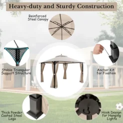 Costway 12' X 10' Outdoor Patio Gazebo Canopy Shelter Double Top Sidewalls Netting Brown Beige 17 Costway 12' X 10' Outdoor Patio Gazebo Canopy Shelter Double Top Sidewalls Netting Brown Beige -Coleman Camp Shop GUEST cbec5e9f bc21 4ba6 8d7a 94c3cdba8451