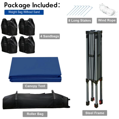 Costway 8x8 FT Pop Up Canopy Tent Shelter Wheeled Carry Bag 4 Canopy Sand Bag 8 Costway 8x8 FT Pop Up Canopy Tent Shelter Wheeled Carry Bag 4 Canopy Sand Bag - Image 6