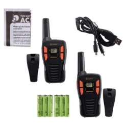 Cobra ACXT145-3 Compact Walkie Talkies - Rechargeable 16-Mile Range Two-Way Radios (3-Pack) - Black & Orange -Coleman Camp Shop GUEST cd4de043 50ec 48e1 a7ba af7da0f3c513