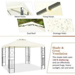 Tangkula 2-Tiers 10'x10'Outdoor Canopy Gazebo Art Steel Frame Party Patio Large Canopy Gazebo W/Netting -Coleman Camp Shop GUEST cedcbfc4 d3a2 45e3 8bc4 516ea0aba949