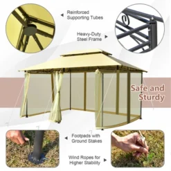 Costway 2-Tier 10'x13' Steel Gazebo Canopy Tent Shelter Patio Garden Outdoor Netting 20 Costway 2-Tier 10'x13' Steel Gazebo Canopy Tent Shelter Patio Garden Outdoor Netting -Coleman Camp Shop GUEST d1145fcd aee3 4069 9a9a cf3490242194