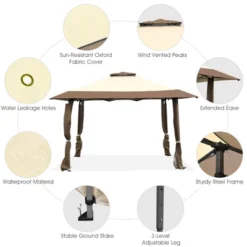 Costway 13'x13' Gazebo Canopy Shelter Awning Tent Patio Garden Outdoor Companion -Coleman Camp Shop GUEST d4f68668 47df 40a3 b72f 38b75dbe6750