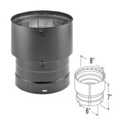 DuraVent DVL 6DVL-X8 Double Wall Interior Stove Pipe Increaser To Vent Smoke & Exhaust, 6 Inch Diameter To 8 Inch Diameter Connection, Black -Coleman Camp Shop GUEST d9015b9c 824c 45bf 8736 3211e63edacc