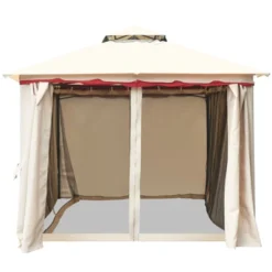 Tangkula 13'x10'Outdoor Canopy Gazebo Art Steel Frame 2-Tiers Party Patio Large Canopy Gazebo W/Netting&Side Walls 12 Tangkula 13'x10'Outdoor Canopy Gazebo Art Steel Frame 2-Tiers Party Patio Large Canopy Gazebo W/Netting&Side Walls -Coleman Camp Shop GUEST dbac6825 cc9c 47d1 8779 a81f074c7f9e