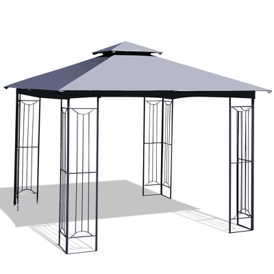 Costway 10' X 10' Patio Canopy Gazebo Outdoor 2-Tier Steel Tent Heavy-Duty L-Shaped 12 Costway 10' X 10' Patio Canopy Gazebo Outdoor 2-Tier Steel Tent Heavy-Duty L-Shaped - Image 10
