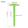 Unique Bargains Tent Stakes T Shape Spiral Plastic Ground Pegs For Outdoor Camping Canopy Tarp 4 Pcs