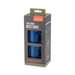 Foster & Rye Camping Mug Shot Glasses, Speckled Blue Enamel Novelty Shooters With Handle, 2.6 Oz Set Of 2, Dark Blue -Coleman Camp Shop GUEST dd4d2659 99e9 4703 bea0 22b3a28748cf