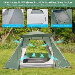 Costway 4-6 Person Camping Tent Waterproof Family Large Double-Layer Tents W/Front Porch -Coleman Camp Shop GUEST dfcf524a 7006 4e6f aaa1 74c33ef2d724