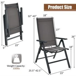 Tangkula 2 Pack Folding Dining Chairs Adjustable Reclining Back Chairs Suitable For Outdoor & Indoor Gray -Coleman Camp Shop GUEST e0c5040e 43af 4b25 b971 2e41be9d8c8f