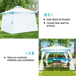 Costway 2 Tier 10'x10' Patio Gazebo Canopy Tent Steel Frame Shelter Awning W/Side Walls -Coleman Camp Shop GUEST e4052ad2 7fd0 47b1 9fff c0747046cc4a
