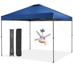 Costway Patio 10x10ft Outdoor Instant Pop-up Canopy Folding Tent Sun Shelter UV50+ Gray/Blue/White -Coleman Camp Shop GUEST eb0048ab abf0 4f18 899f 93cff5ee156d