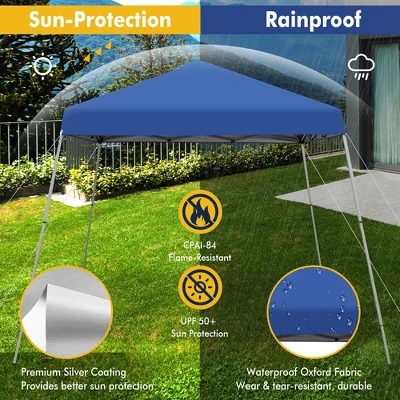 Costway 10x10ft Patio Outdoor Instant Pop-up Canopy Slanted Leg UPF50+ Sun Shelter 7 Costway 10x10ft Patio Outdoor Instant Pop-up Canopy Slanted Leg UPF50+ Sun Shelter - Image 5