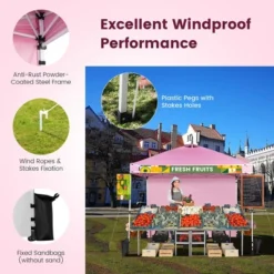 Costway 10'x10'Commercial Pop-up Canopy Tent Sidewall Folding Market Patio White/Pink -Coleman Camp Shop GUEST f0dcc465 f28c 4930 b4ff 2bfb7b28138a