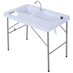 Outsunny Folding Fish Cleaning Table & Portable Sink Station With Hose Hookup, Convertible Camping Table With Ruler, Camp Kitchen For Picnic, Fishing -Coleman Camp Shop GUEST f376aabc 8d6f 4ce7 9ca0 a3b8a2120e24