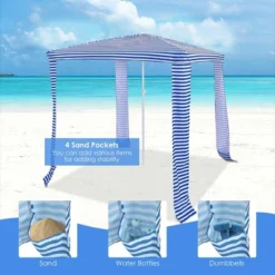 Costway 6.6' X 6.6' Foldable Beach Cabana Easy-Setup Beach Canopy W/ Carry Bag NavyBlue 19 Costway 6.6' X 6.6' Foldable Beach Cabana Easy-Setup Beach Canopy W/ Carry Bag NavyBlue -Coleman Camp Shop GUEST f5c4216b 31a3 4db4 b251 446a9c6ed000