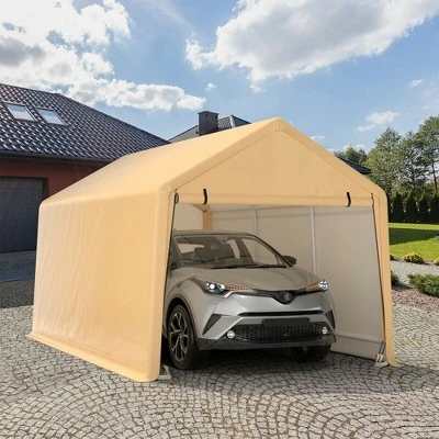Costway 9x17 Ft Heavy Duty Carport Canopy PE Car Tent Steel Outdoor Garage Shelter 4 Costway 9x17 Ft Heavy Duty Carport Canopy PE Car Tent Steel Outdoor Garage Shelter - Image 2