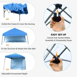 Tangkula 10x10 Ft Pop Up Canopy Tent One Person Set-up Instant Shelter With Central Lock W/ Roll-up Side Wall -Coleman Camp Shop GUEST fa9334aa 467d 4f85 8bae 06046e5f5289